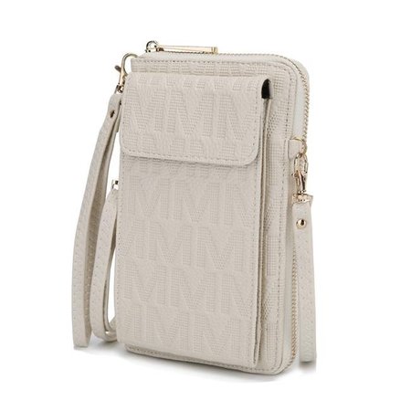 MKF COLLECTION BY MIA K MKF Collection by Mia K MKF-PU7791BG Caddy Phone Wallet Crossbody Bag; Beige MKF-PU7791BG